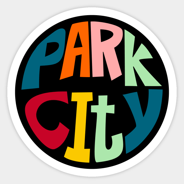 Park City Colors in Black Circle Sticker by MountainFlower